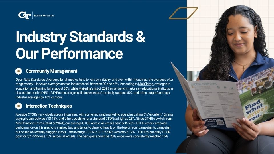 thumbnail image of page from pdf about email industry standards and Georgia Tech Human Resources Communications performance